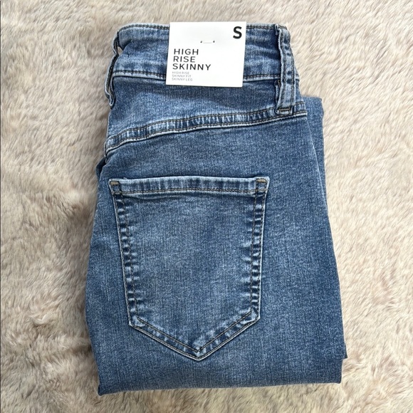 Forever 21 Blue Skinny Jeans High-Waisted Tapered - Picture 1 of 11